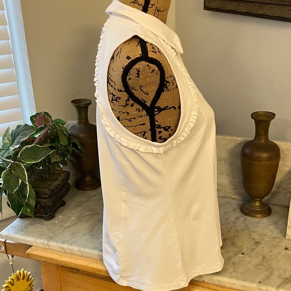 Lilly Pulitzer White Sleeveless Blouse Luxethics!! - Picture 6 of 10